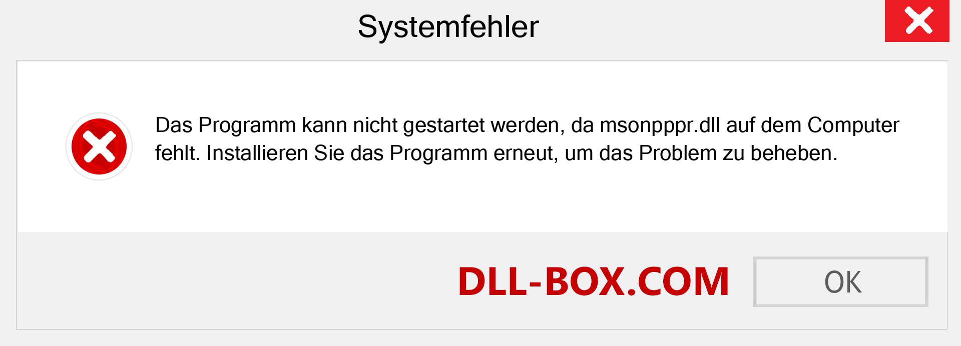 msonpppr.dll-Datei fehlt?. Download für Windows 7, 8, 10 - Fix msonpppr dll Missing Error unter Windows, Fotos, Bildern